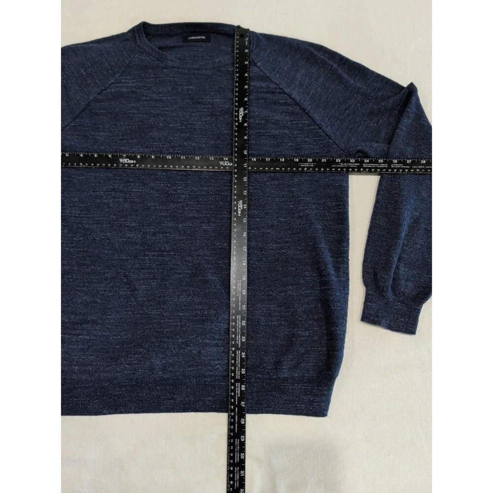 J Crew Jeans Slim Navy Blue Cotton Tweed Long Sleeve Cotton Sweater Men's XL